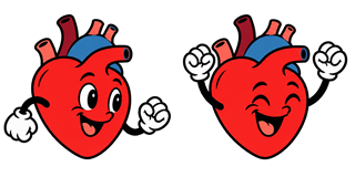 Joules, the EKGLab heart mascot